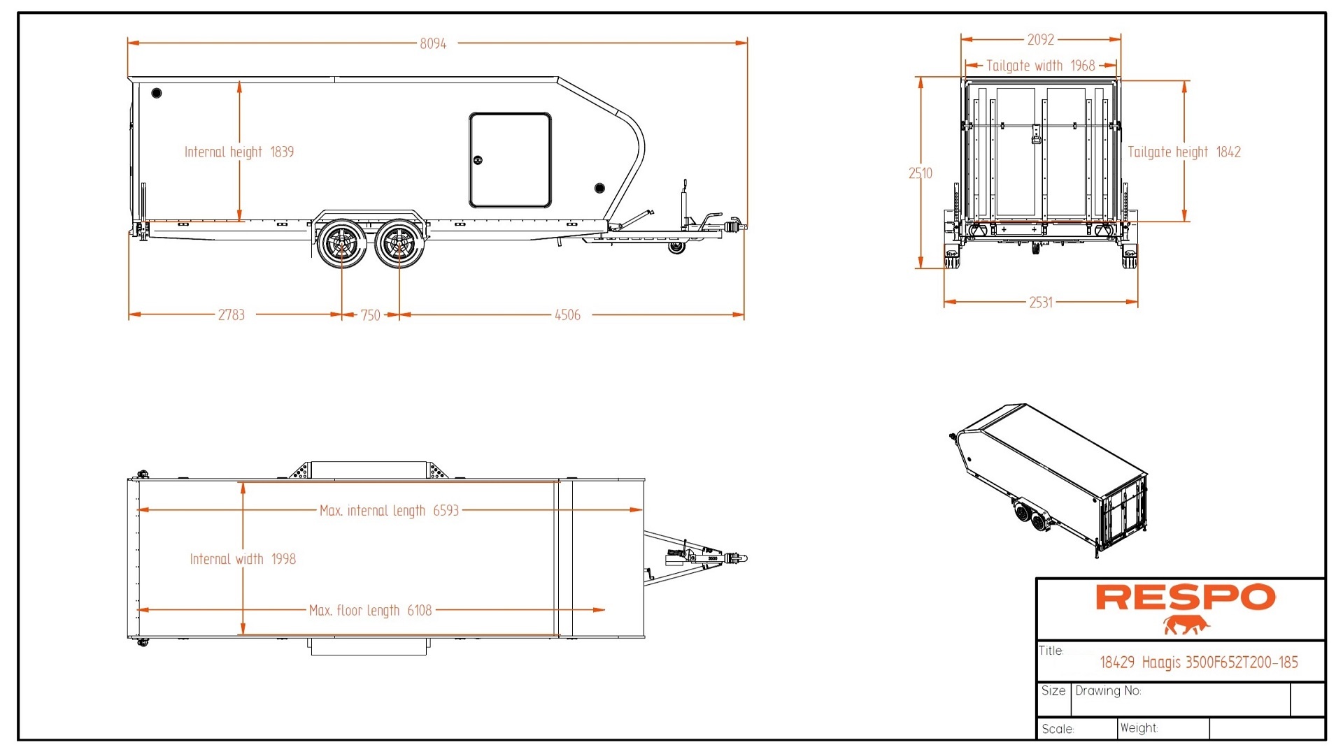 Furgoonhaagis 3500F652T200